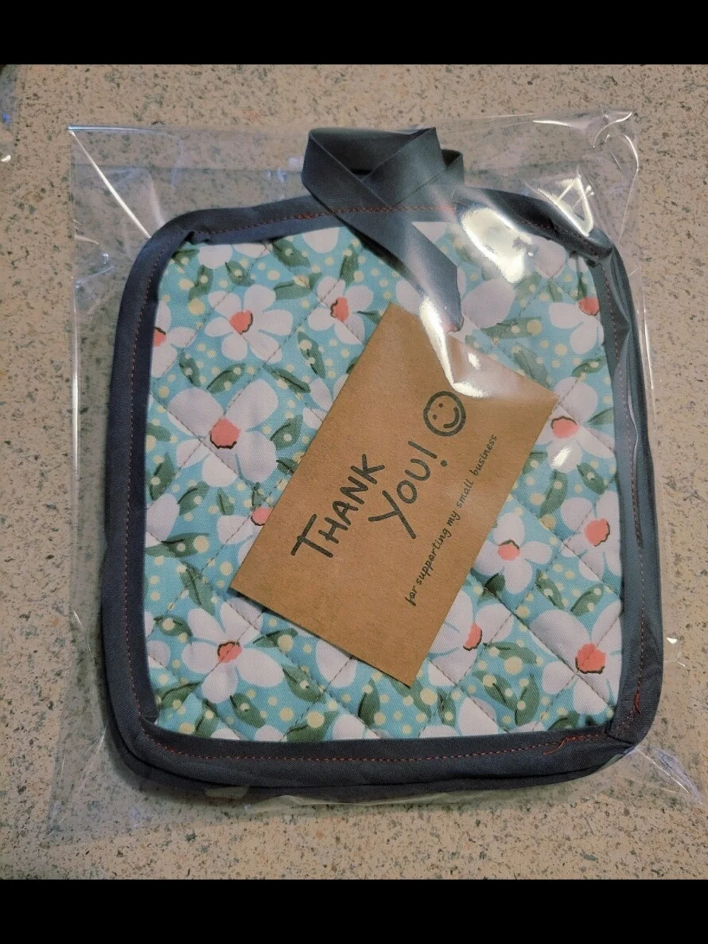 Kids Floral Potholder - Blue Floral